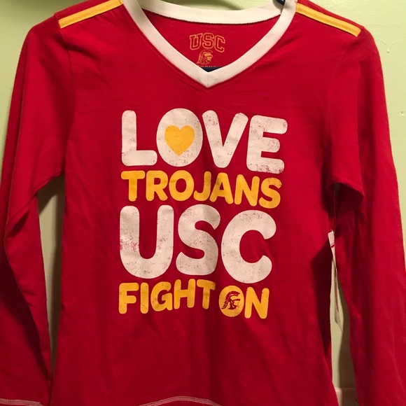 USC Trojans Girls Vneck Tshirt - Picture 1 of 7